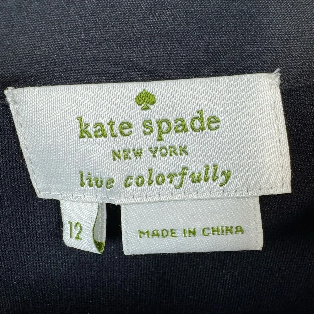 Kate Spade Balck Ponte Scallop Crop Top